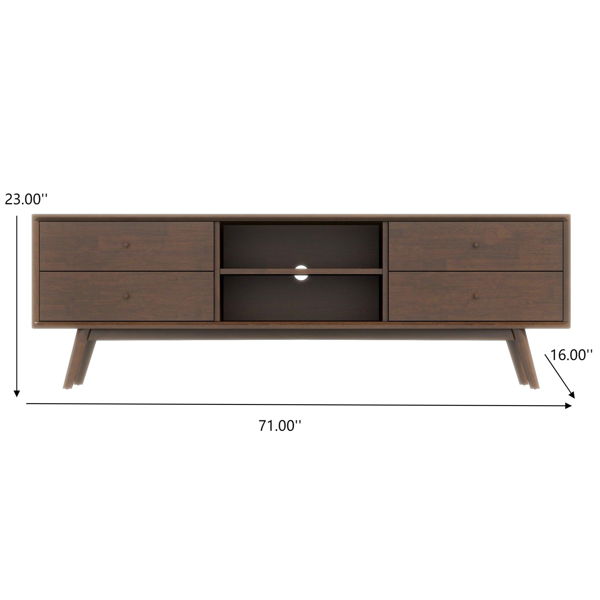 Mid Century TV Stand Walnut Brown