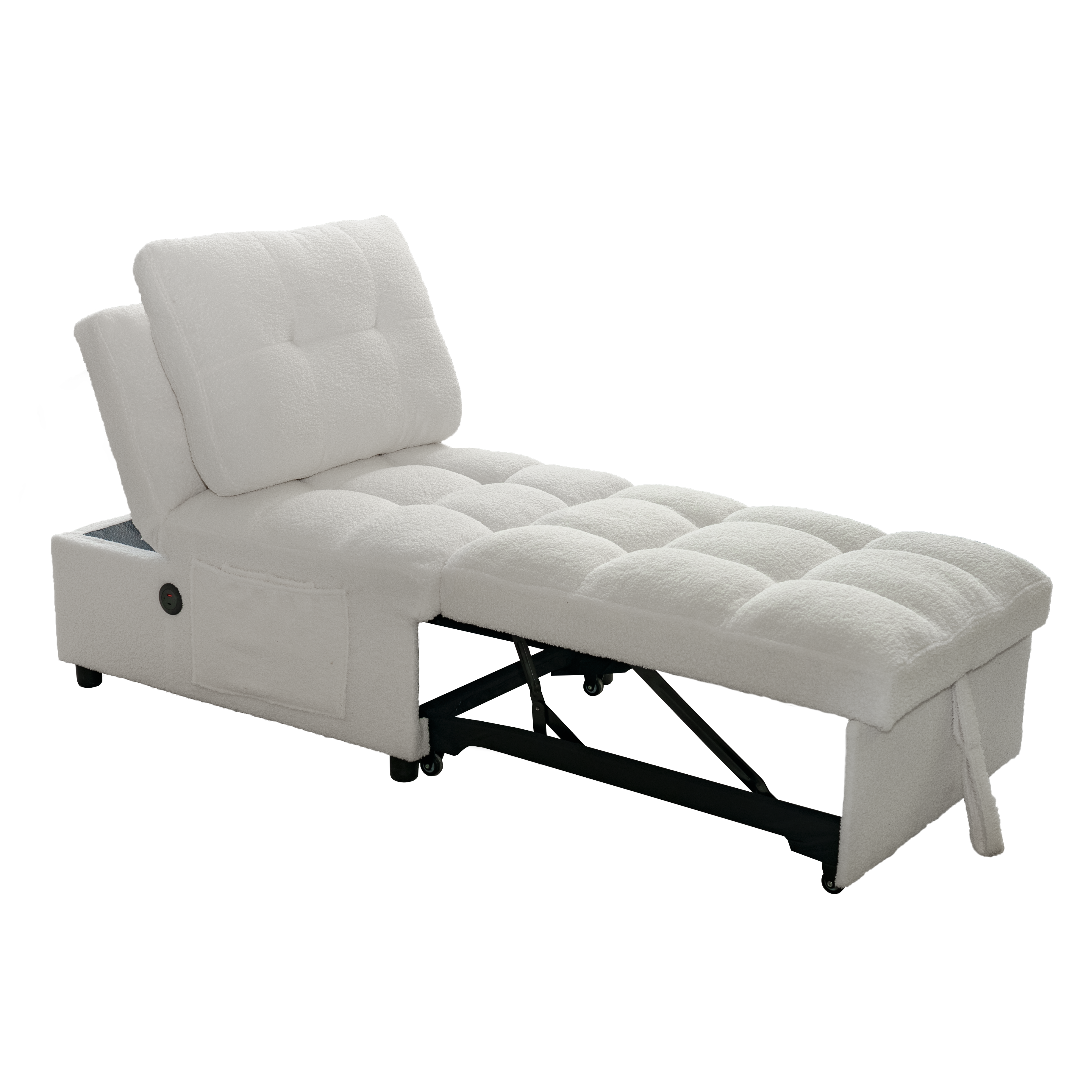 Sofa Bed Single Soft Teddy Fabric
