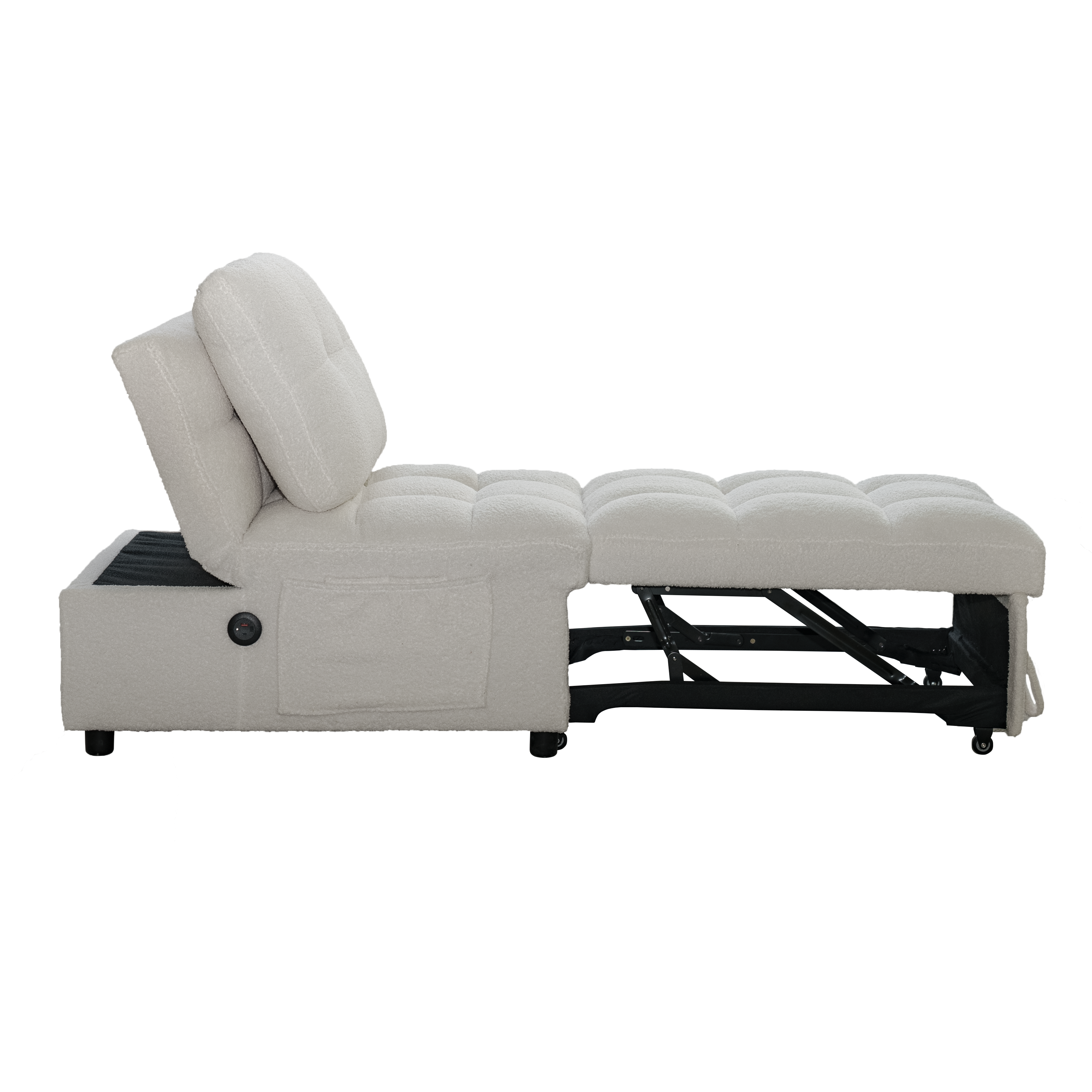 Sofa Bed Single Soft Teddy Fabric