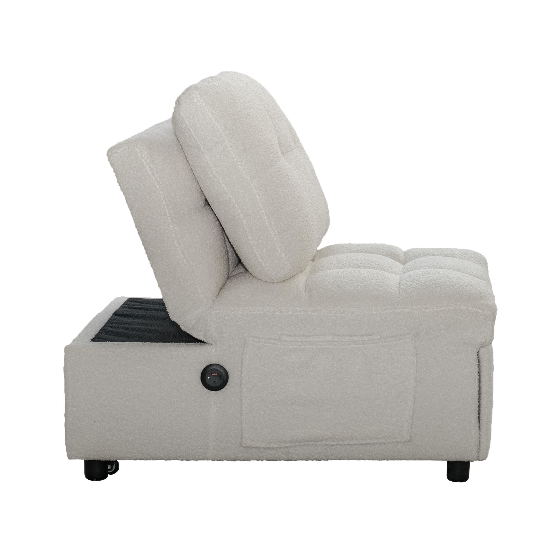 Sofa Bed Single Soft Teddy Fabric