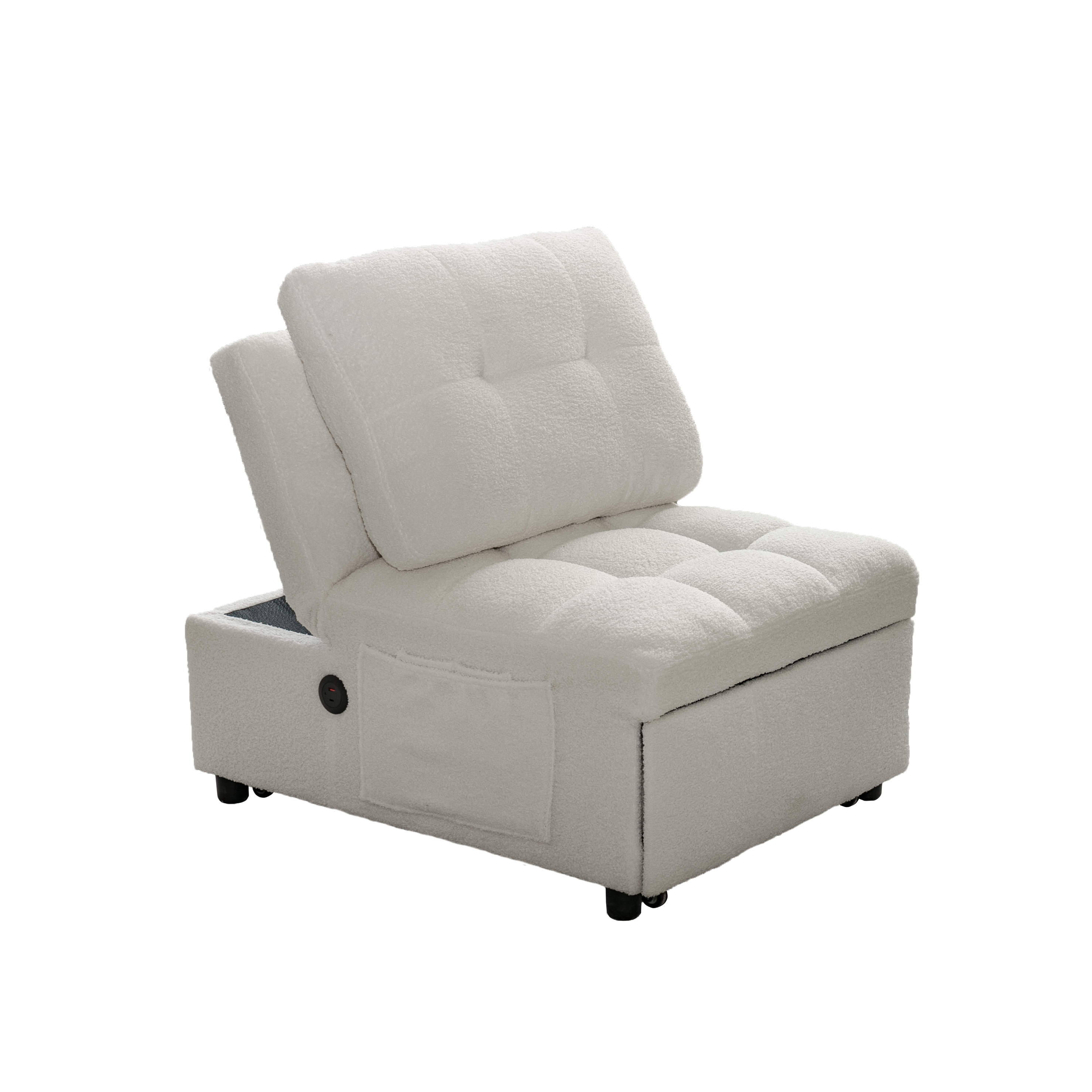 Sofa Bed Single Soft Teddy Fabric