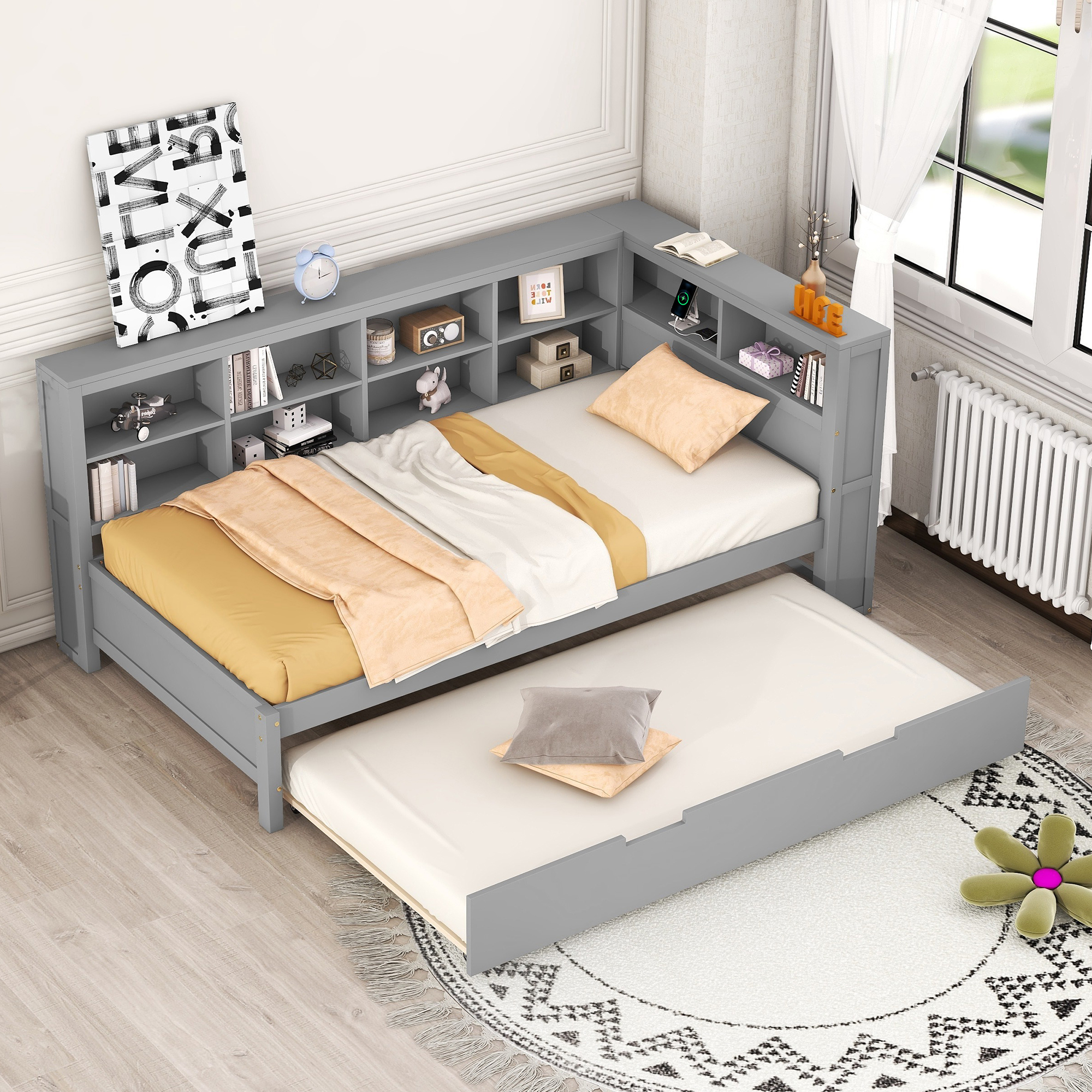 Wooden Twin DayBed Storage