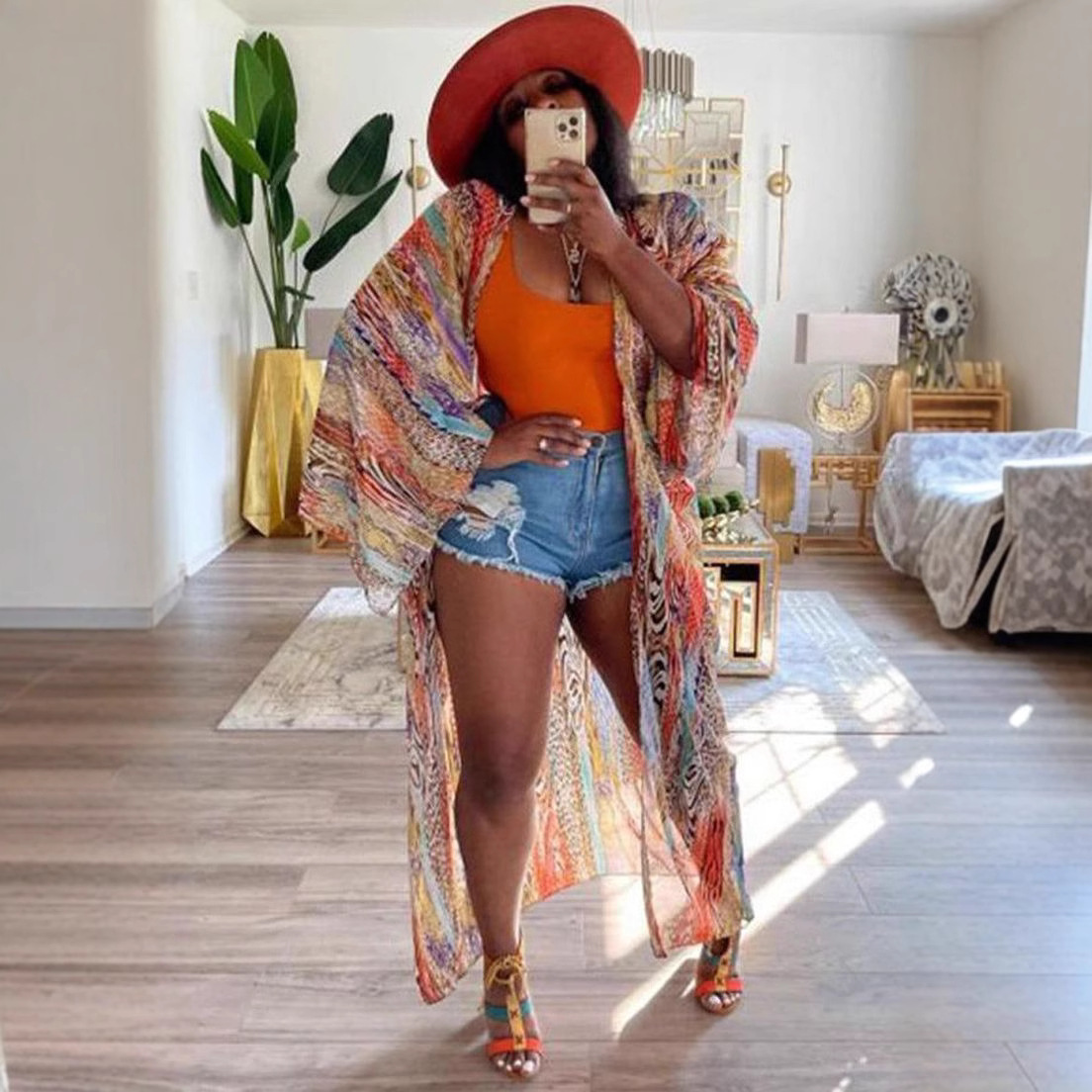 Chiffon Long Coat Cape Cardigan
