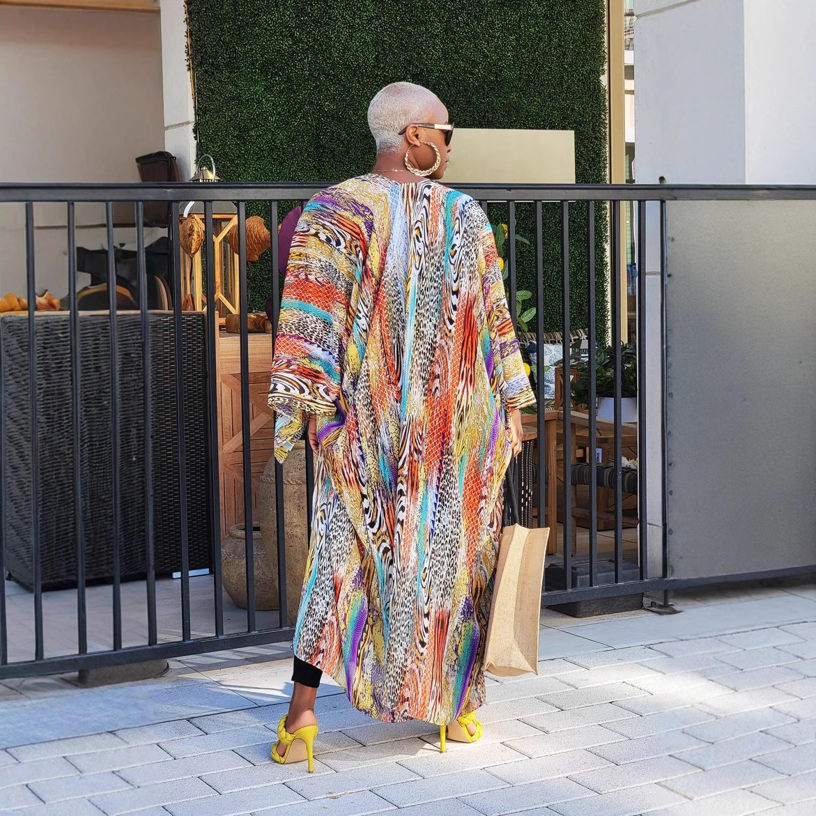 Chiffon Long Coat Cape Cardigan