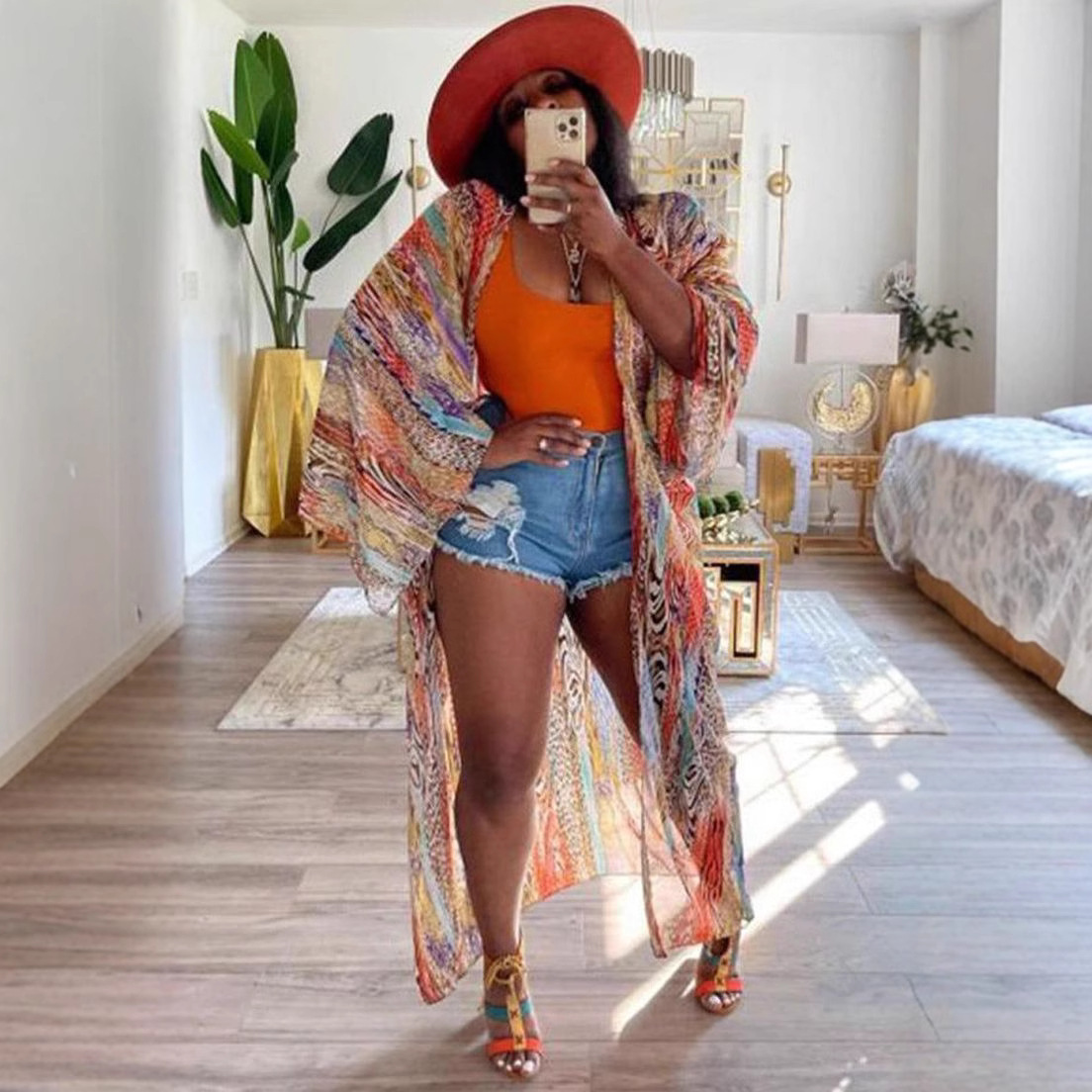 Chiffon Long Coat Cape Cardigan