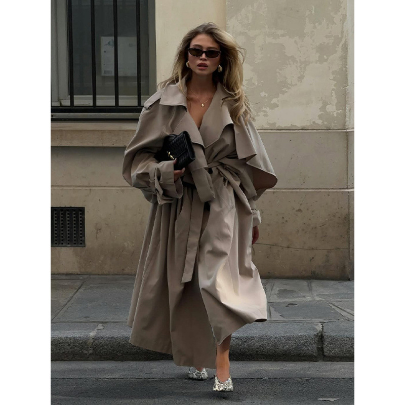 Solid-color Trench Coat