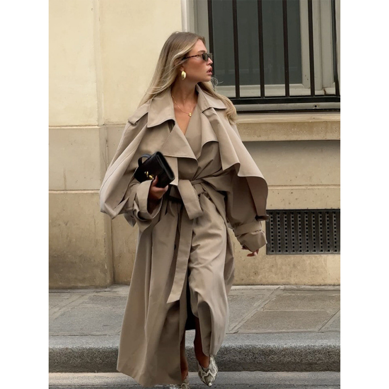 Solid-color Trench Coat