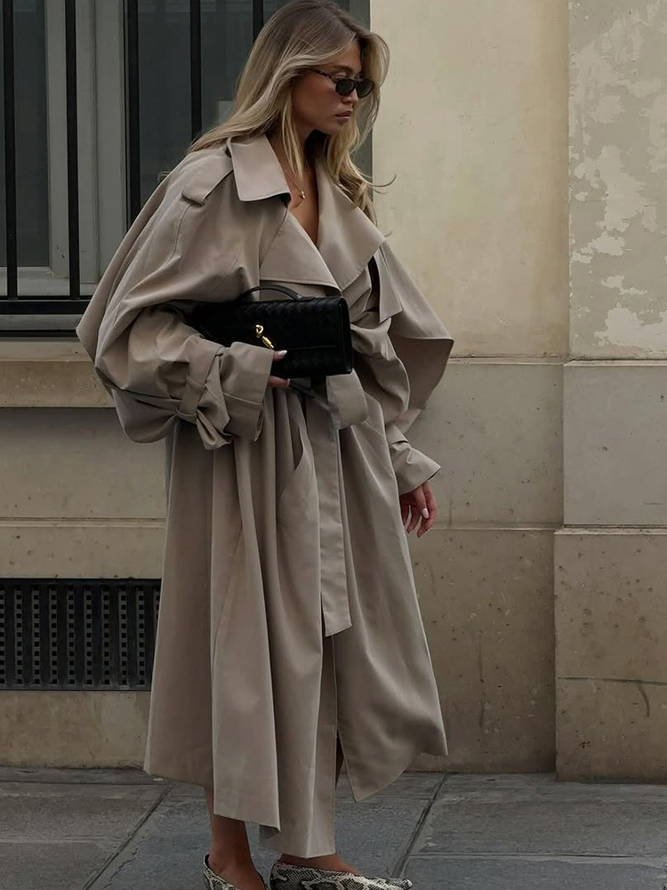 Solid-color Trench Coat