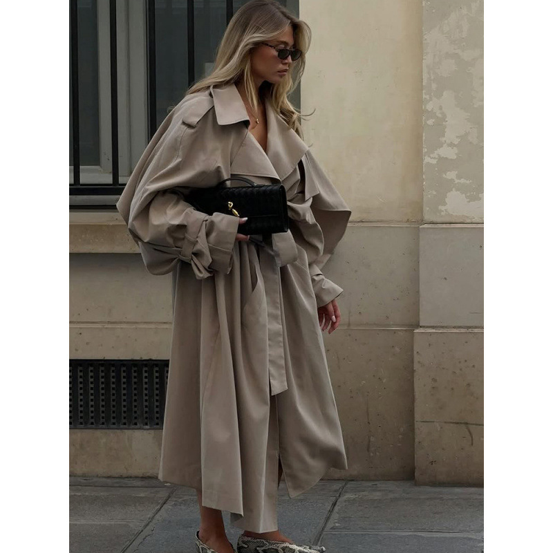 Solid-color Trench Coat