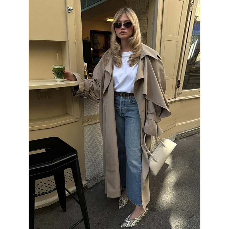 Solid-color Trench Coat