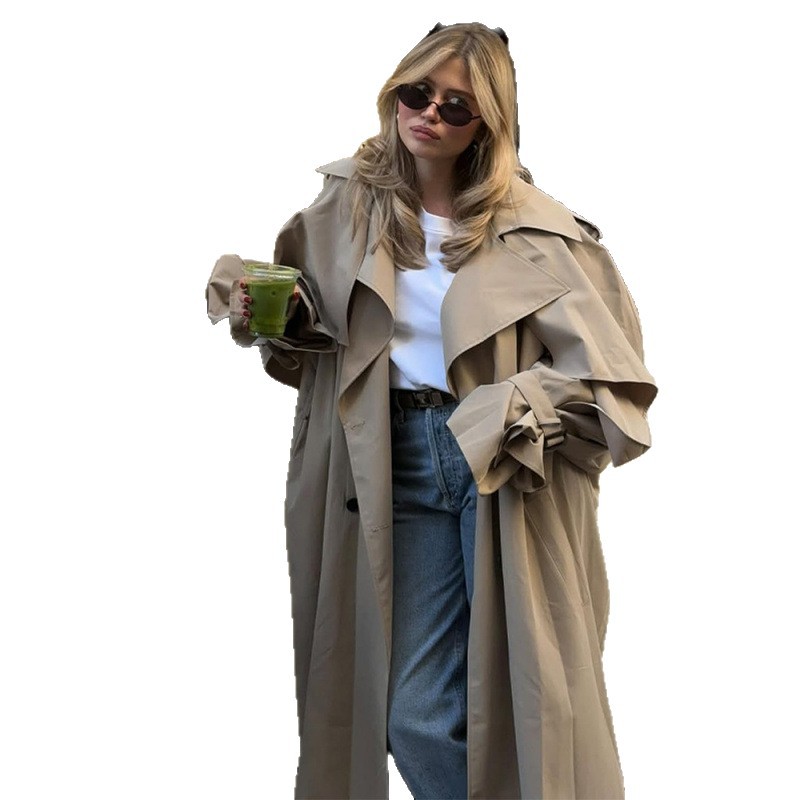 Solid-color Trench Coat