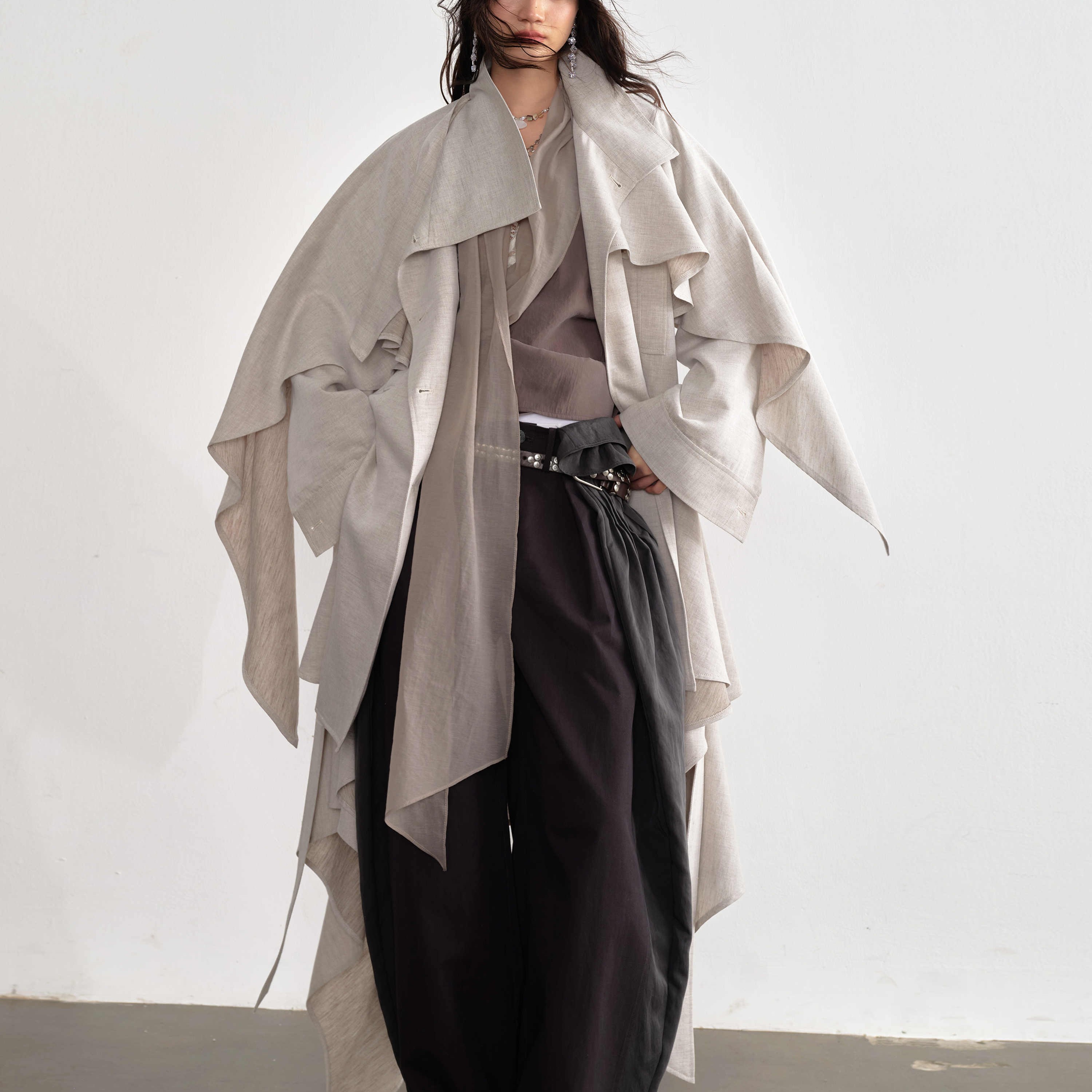 Linen Blended Trench Coat