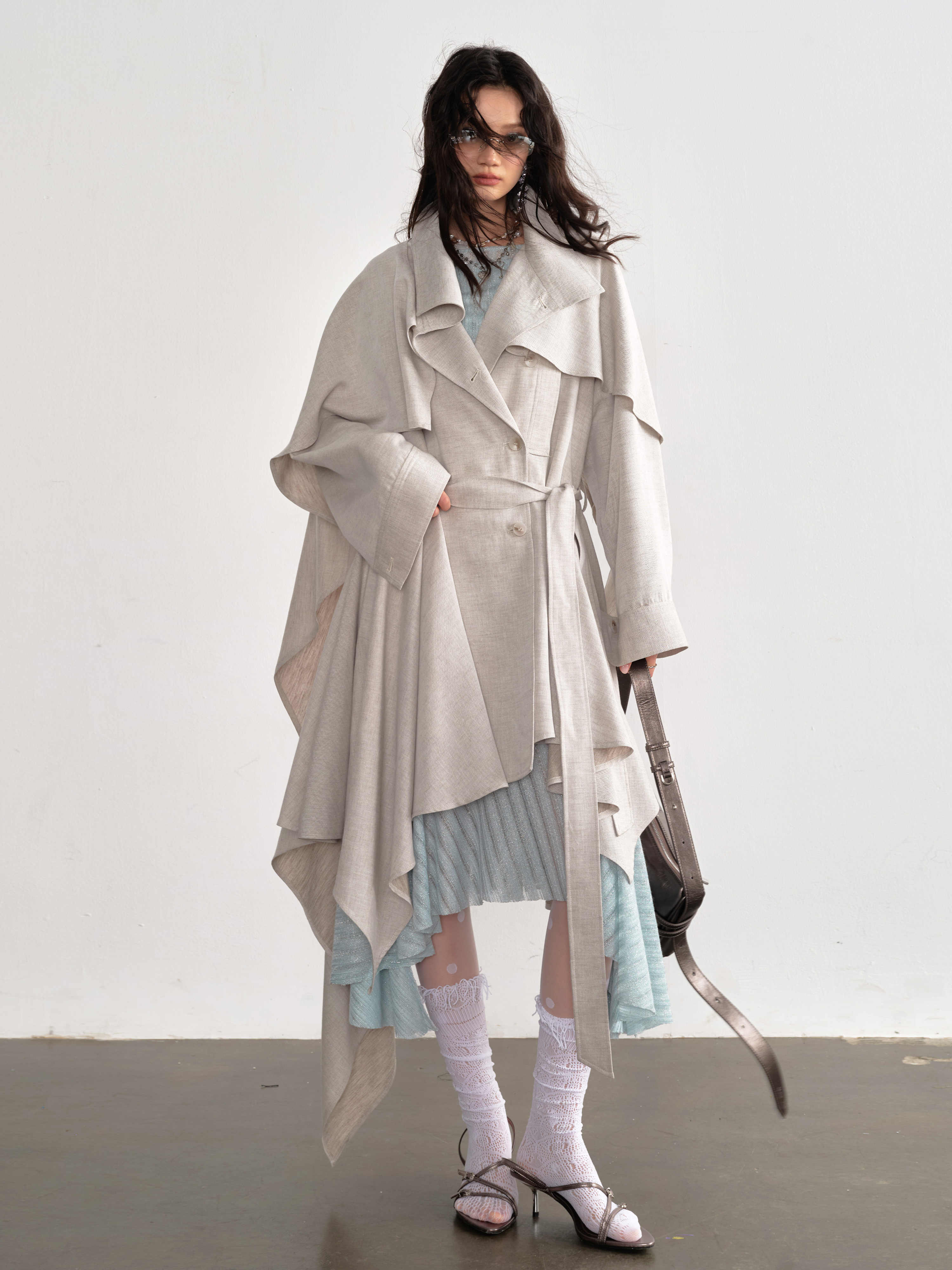 Linen Blended Trench Coat