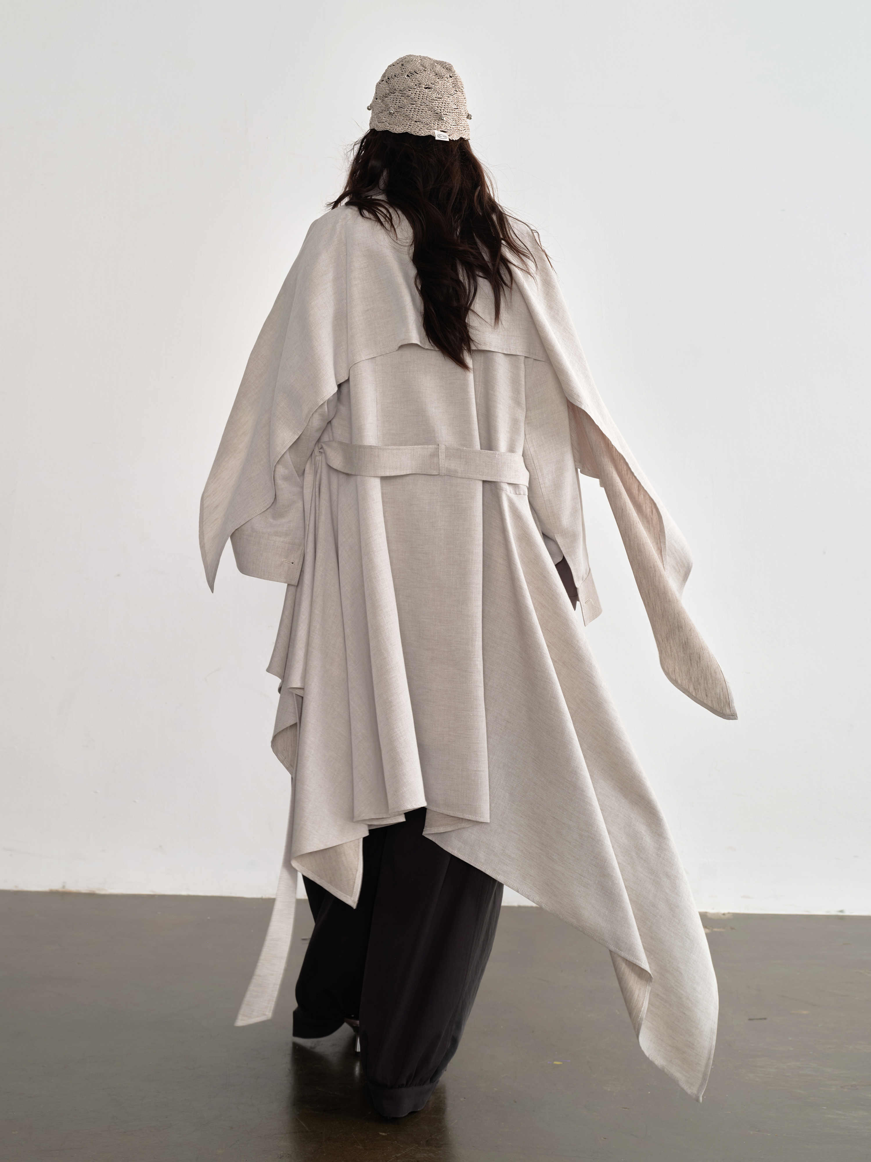 Linen Blended Trench Coat
