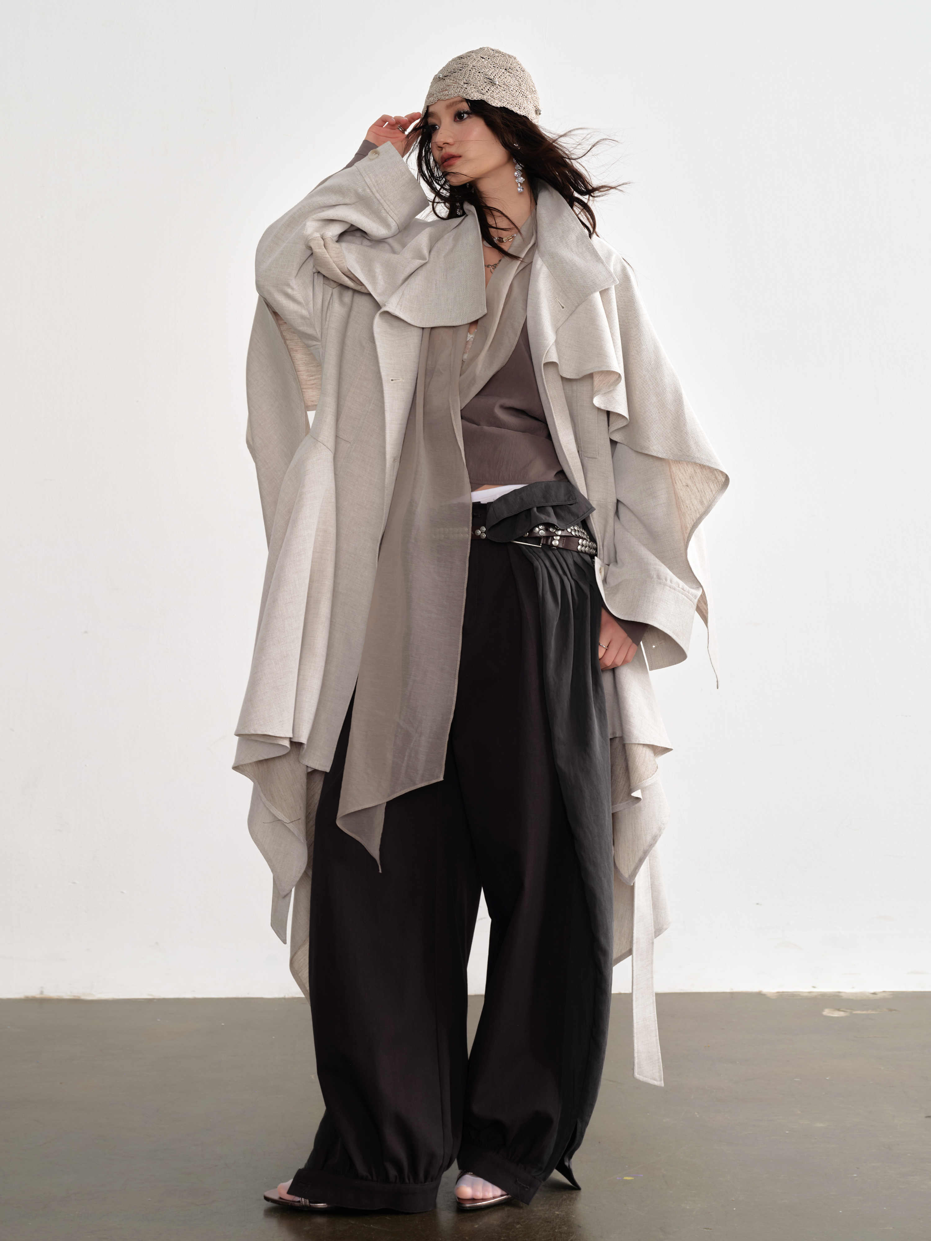 Linen Blended Trench Coat