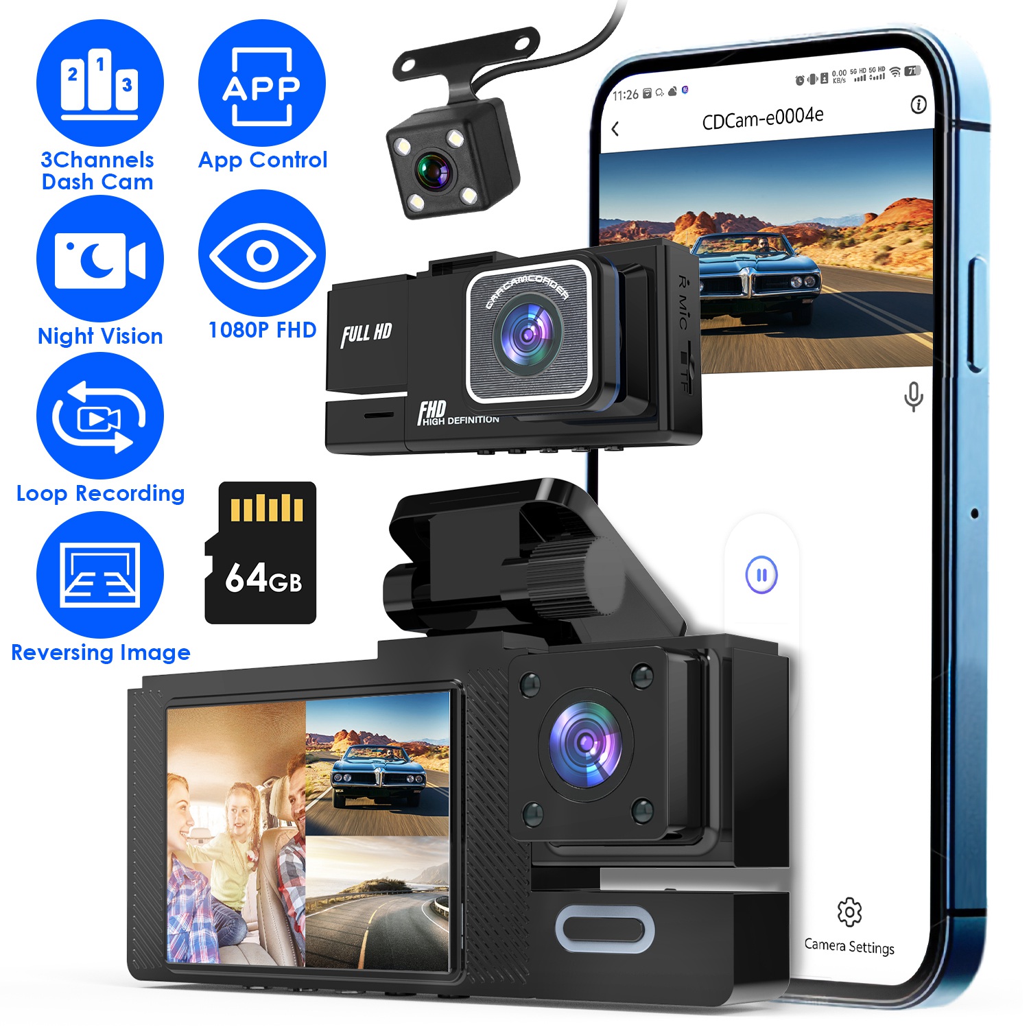 WiFi Car Dash Cam FHD 1080P