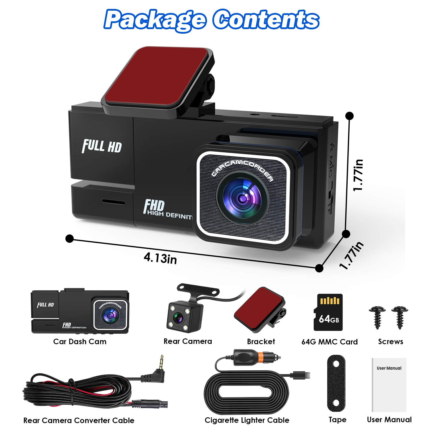 WiFi Car Dash Cam FHD 1080P