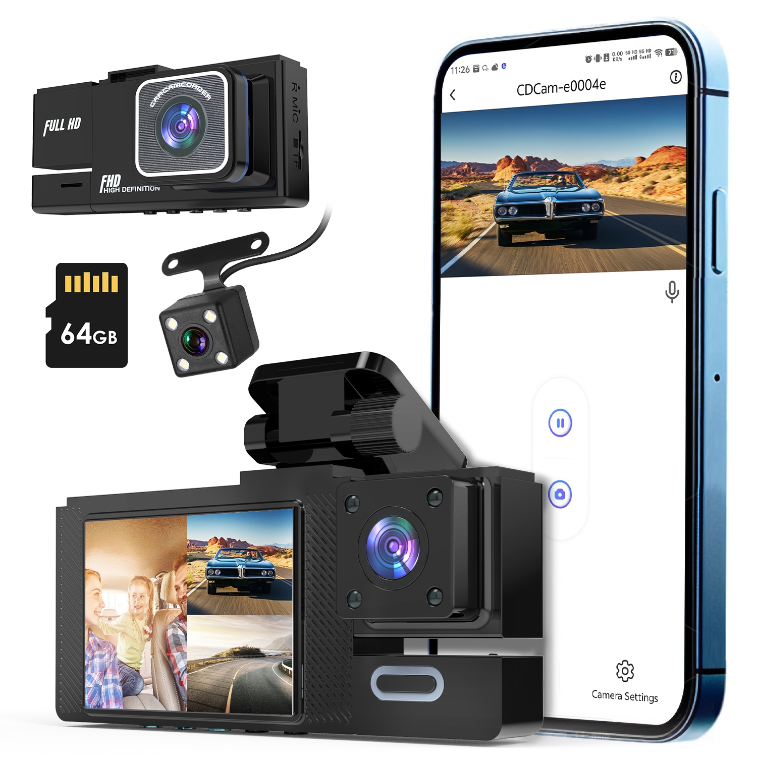 WiFi Car Dash Cam FHD 1080P