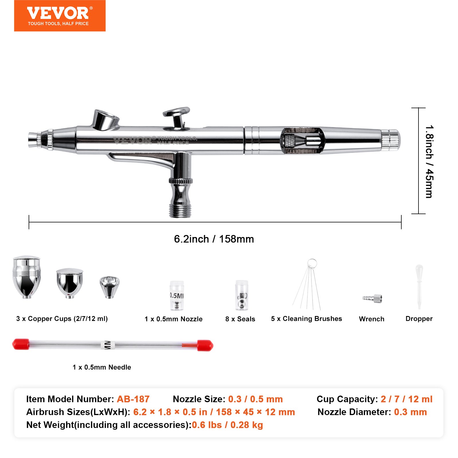 VEVOR Airbrush Gun Dual Action