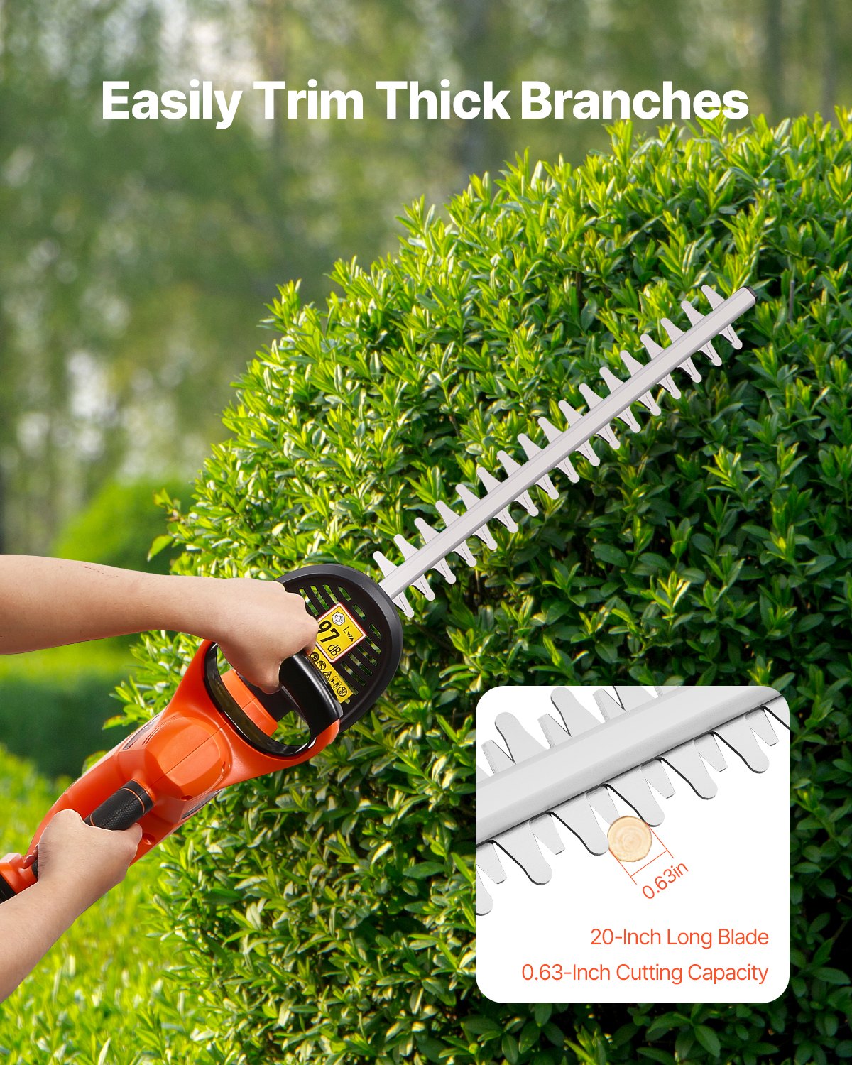 Cordless Electric Hedge Trimmer 20V