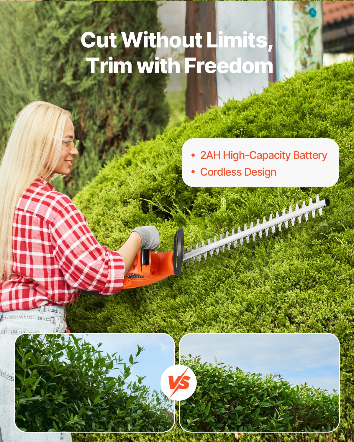 Cordless Electric Hedge Trimmer 20V