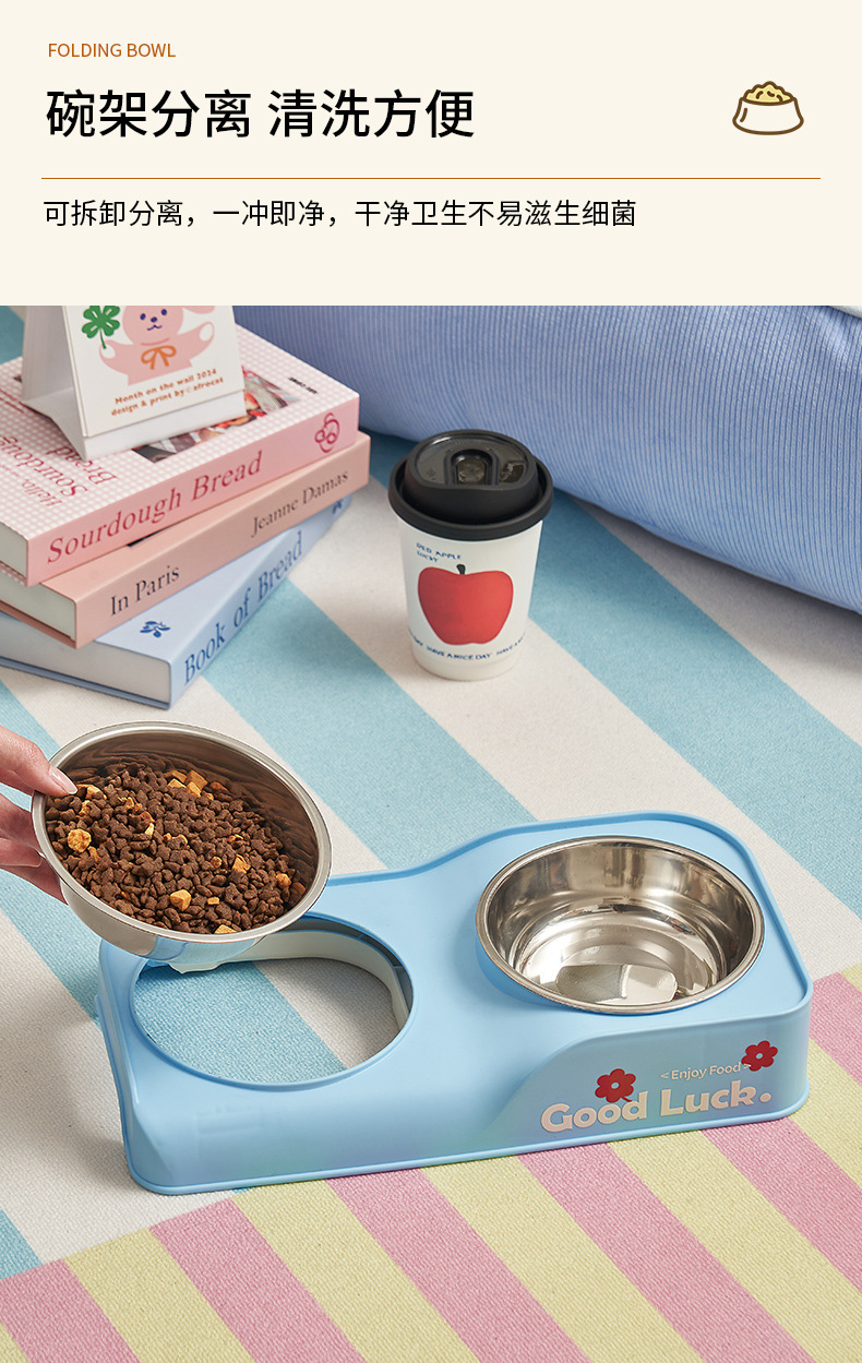 Stainless Steel Feeding Bowl Foldable Dual