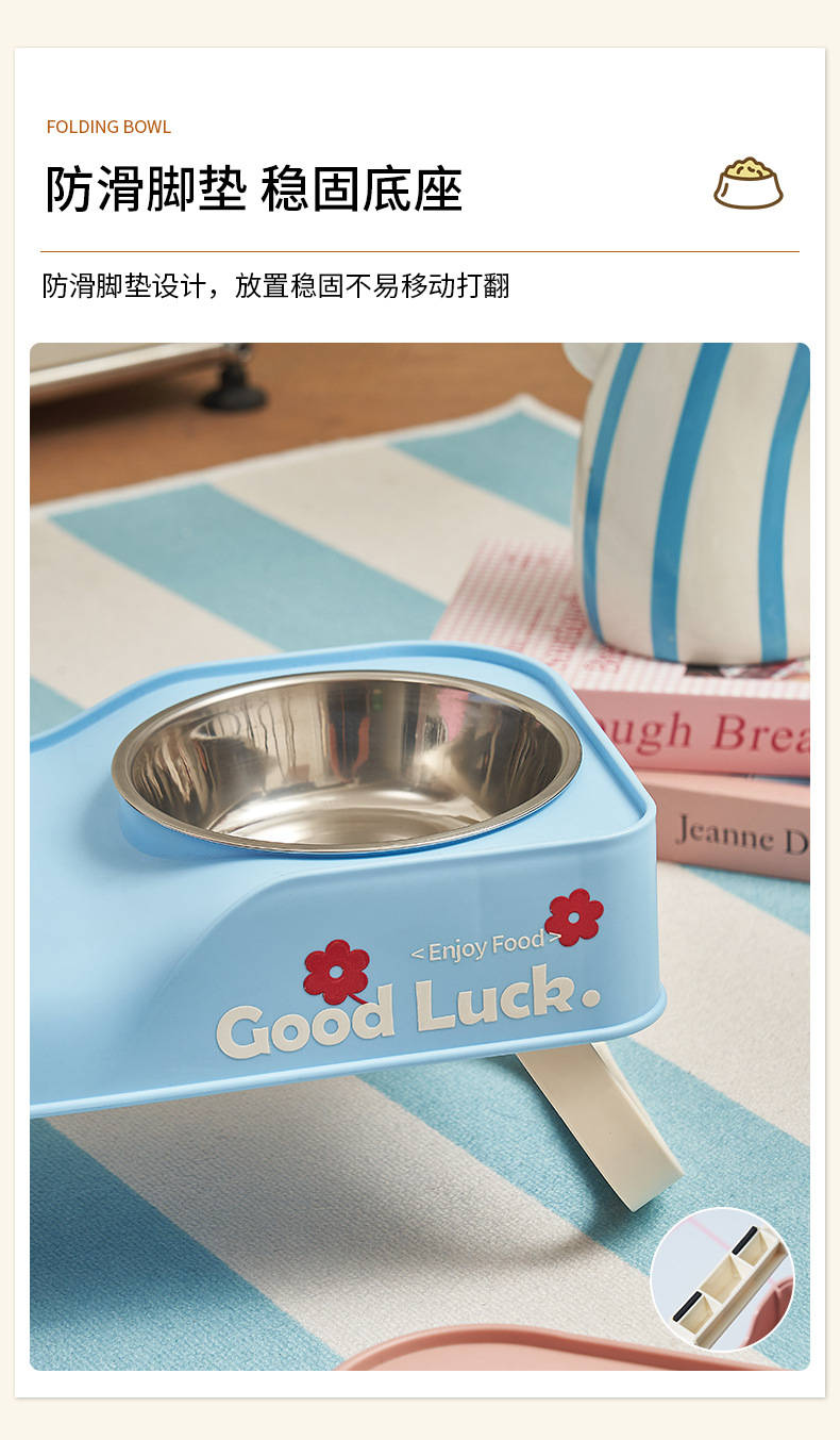 Stainless Steel Feeding Bowl Foldable Dual
