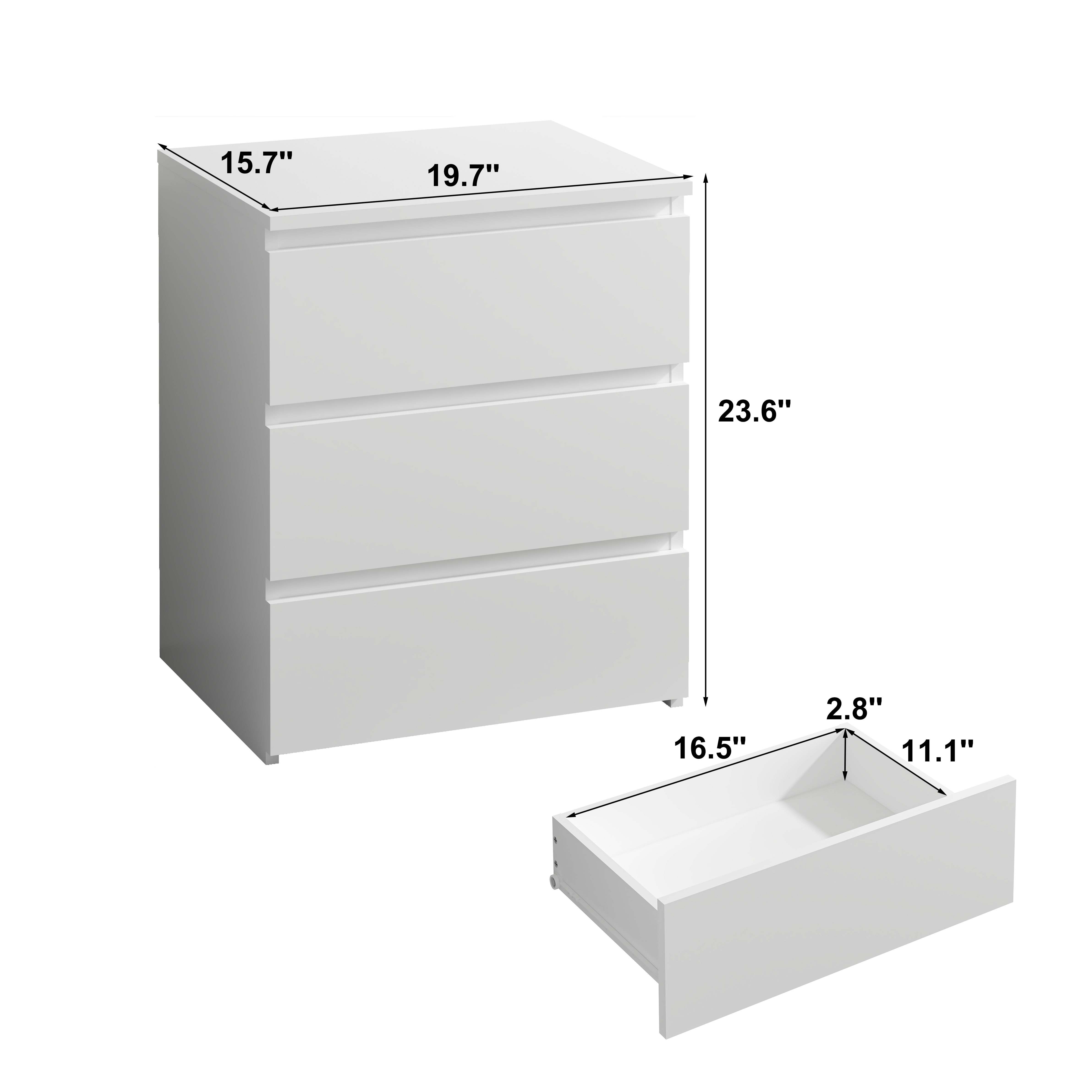 Dresser 3 Drawer Wooden