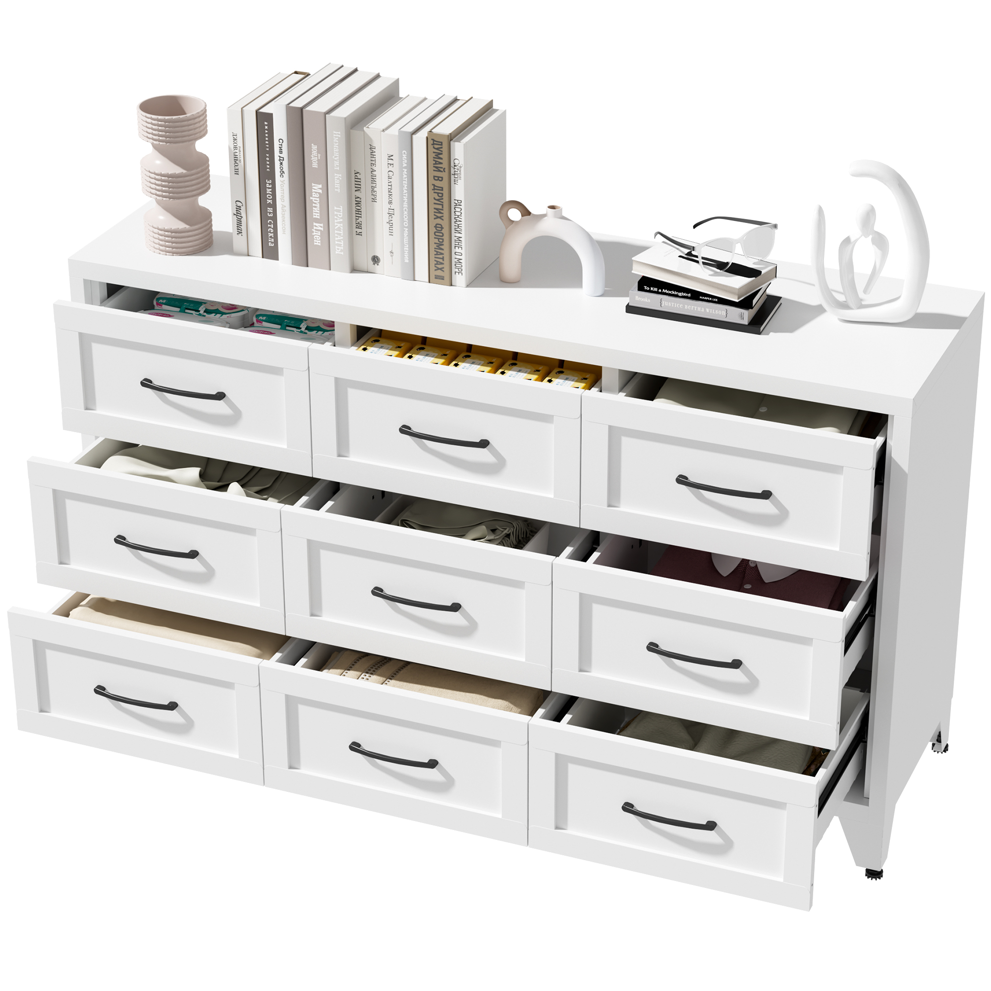 Dresser 9 Drawer Metal Bedroom