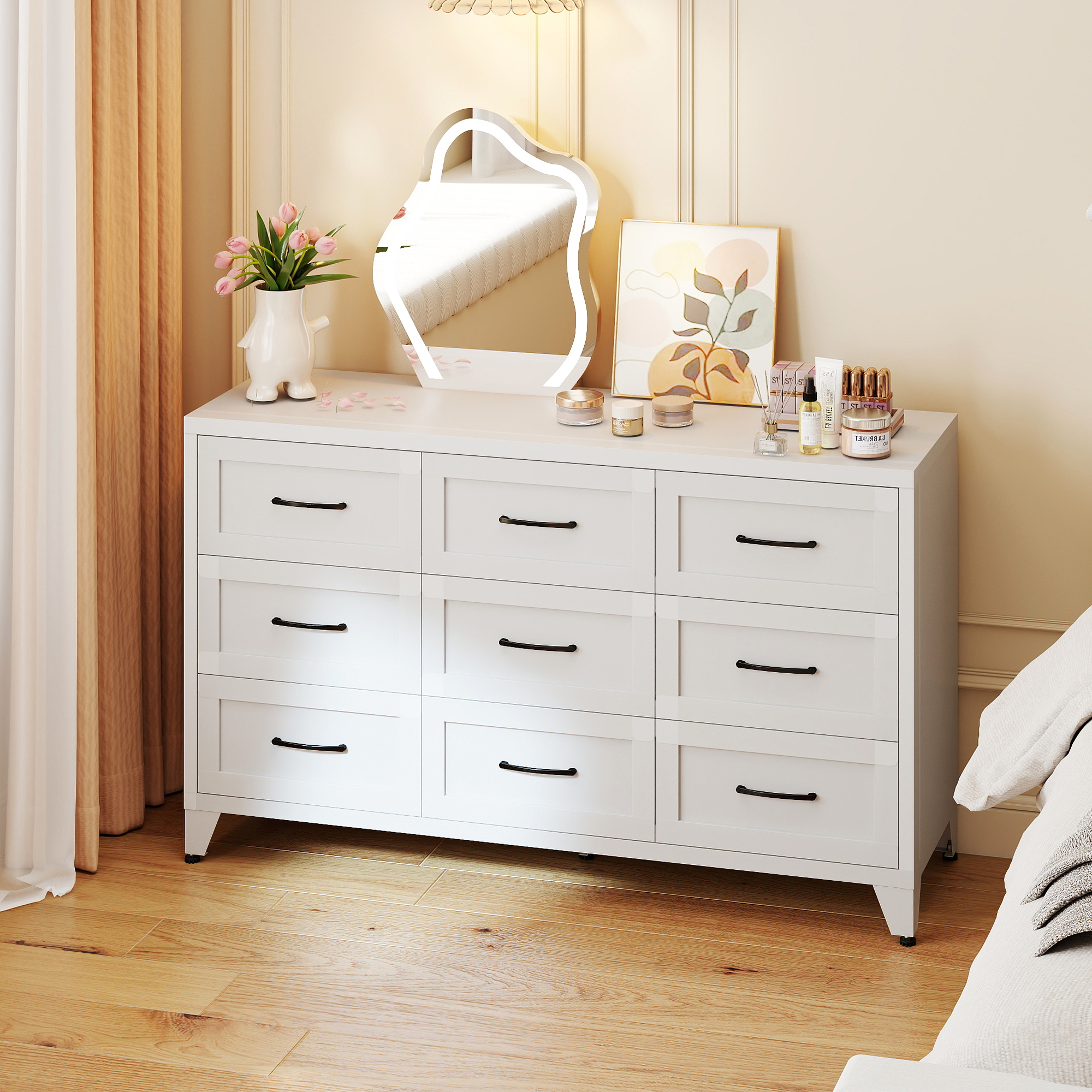 Dresser 9 Drawer Metal Bedroom