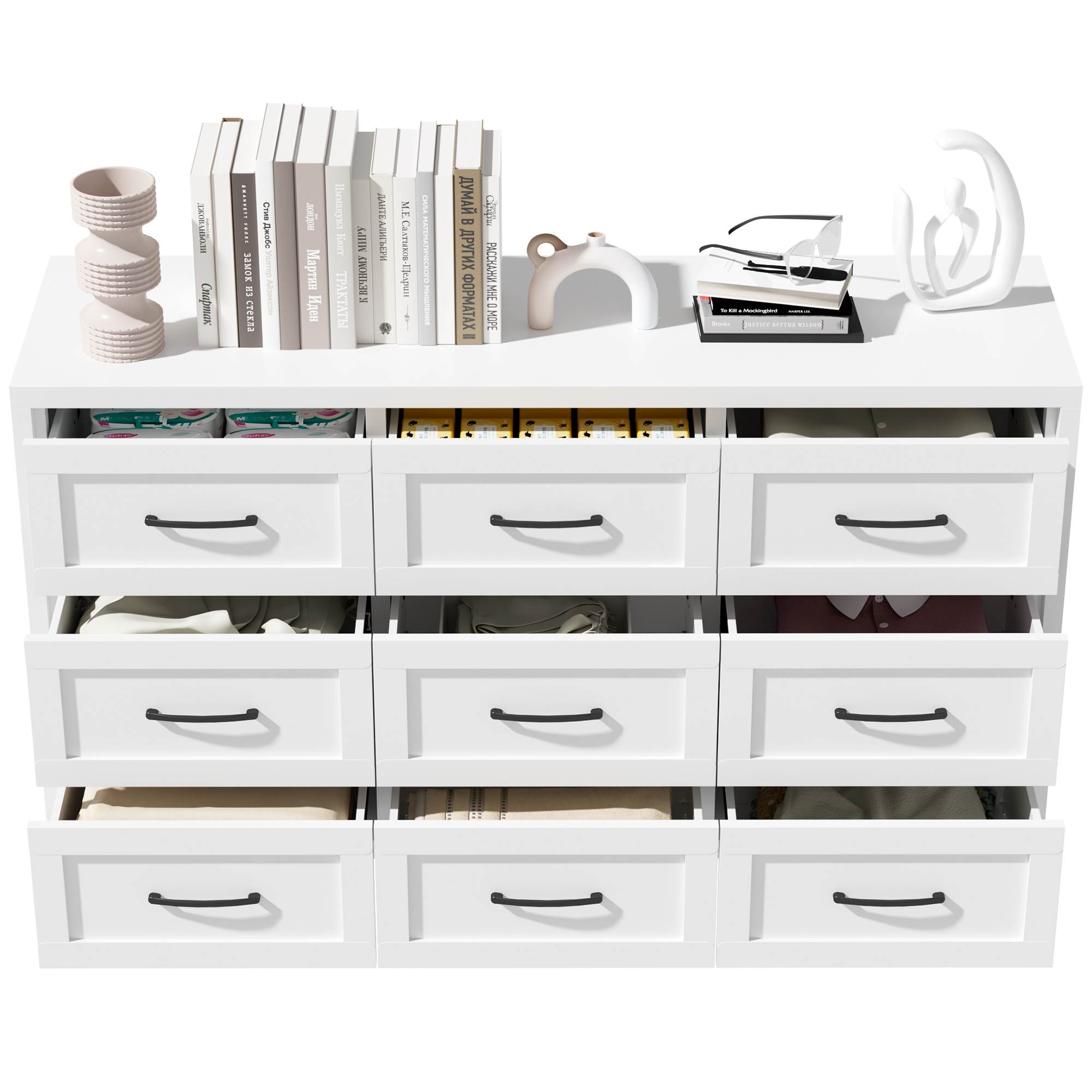 Dresser 9 Drawer Metal Bedroom