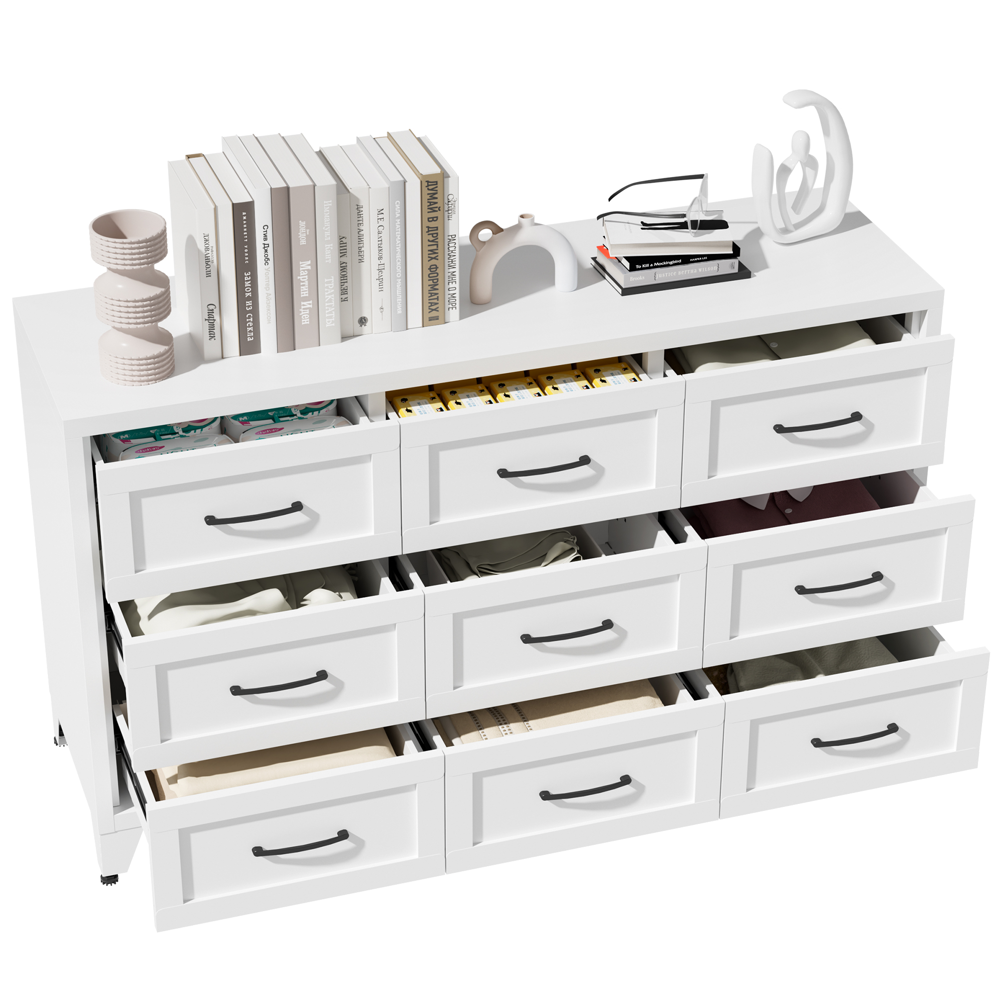 Dresser 9 Drawer Metal Bedroom