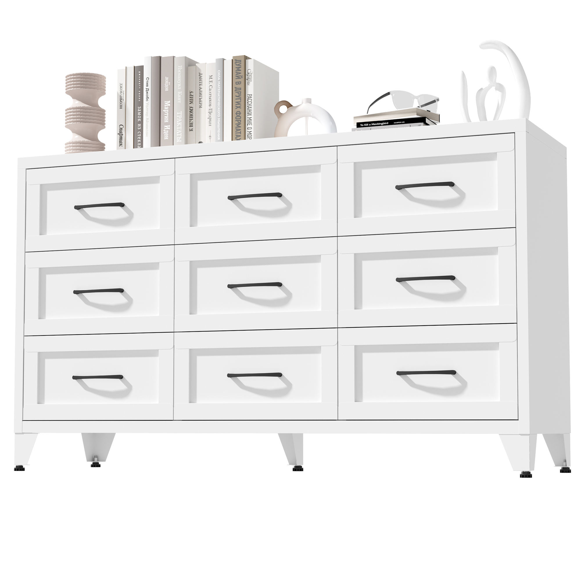 Dresser 9 Drawer Metal Bedroom