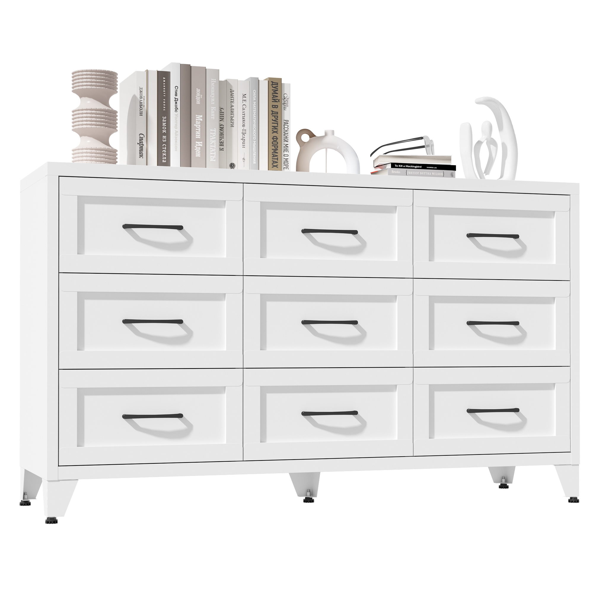 Dresser 9 Drawer Metal Bedroom