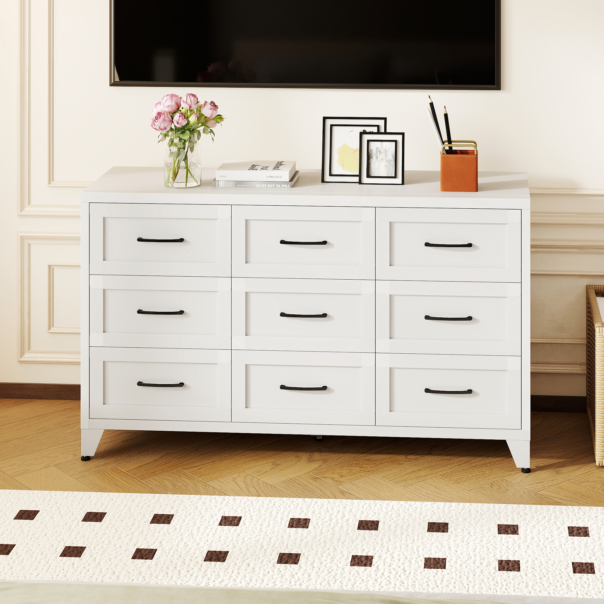 Dresser 9 Drawer Metal Bedroom