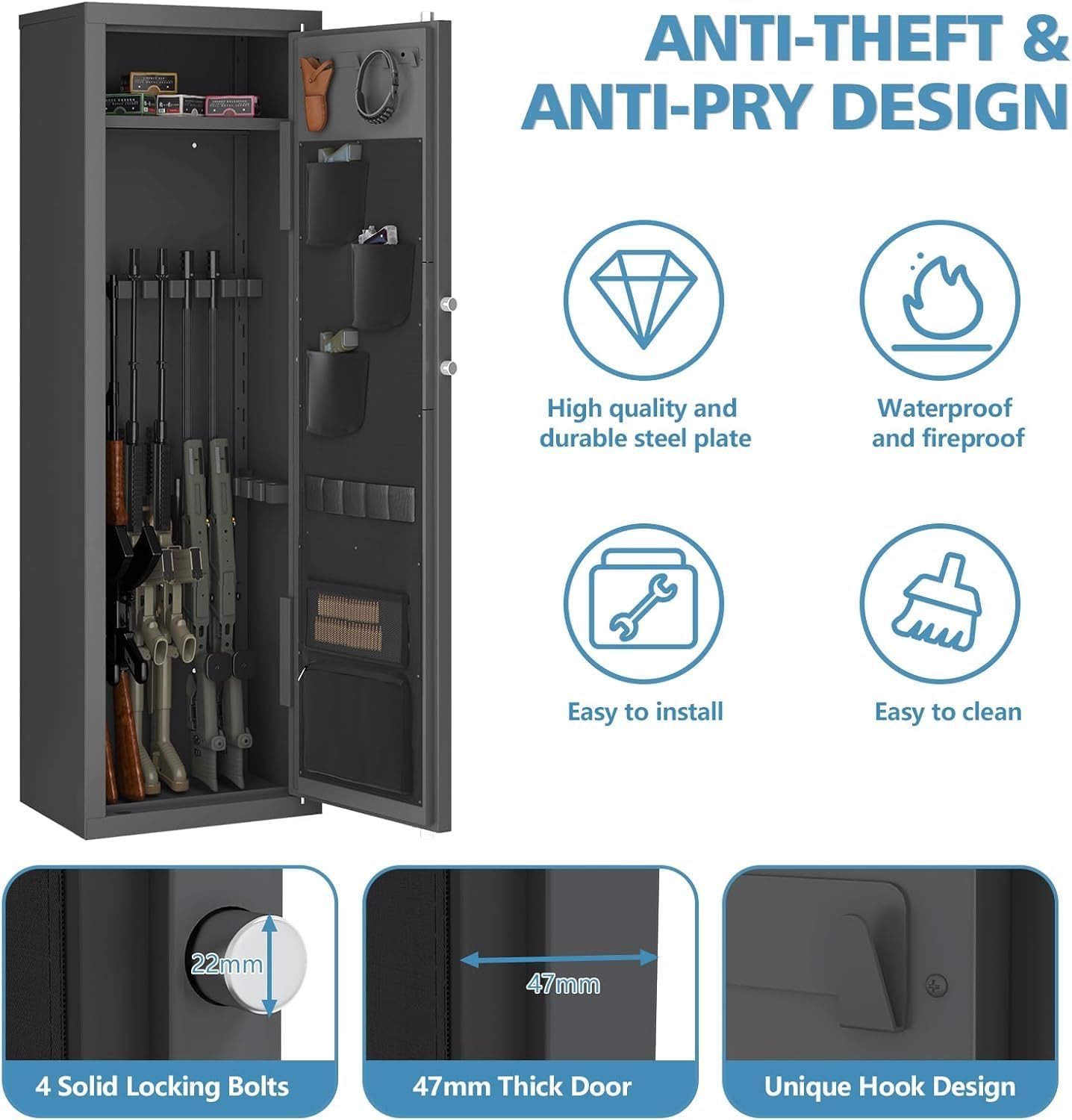 Biometric Gun Safe With Fingerprint And Digital