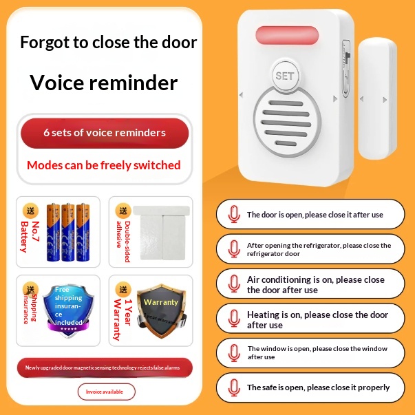 Door-Closing Reminder Home Voice