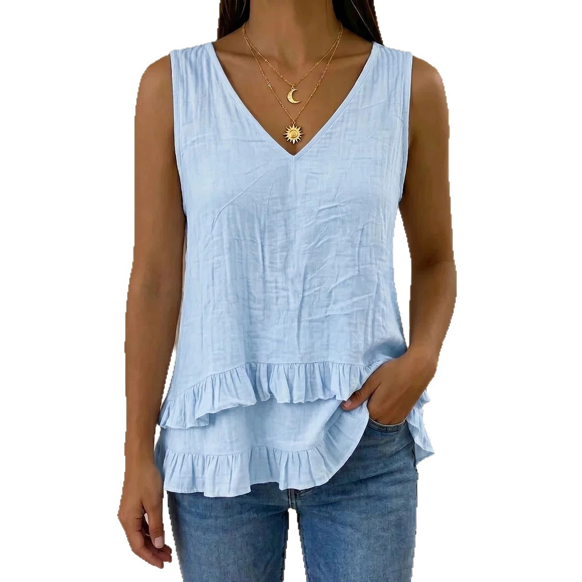 Womens Cotton Sleeveless T-Shirt