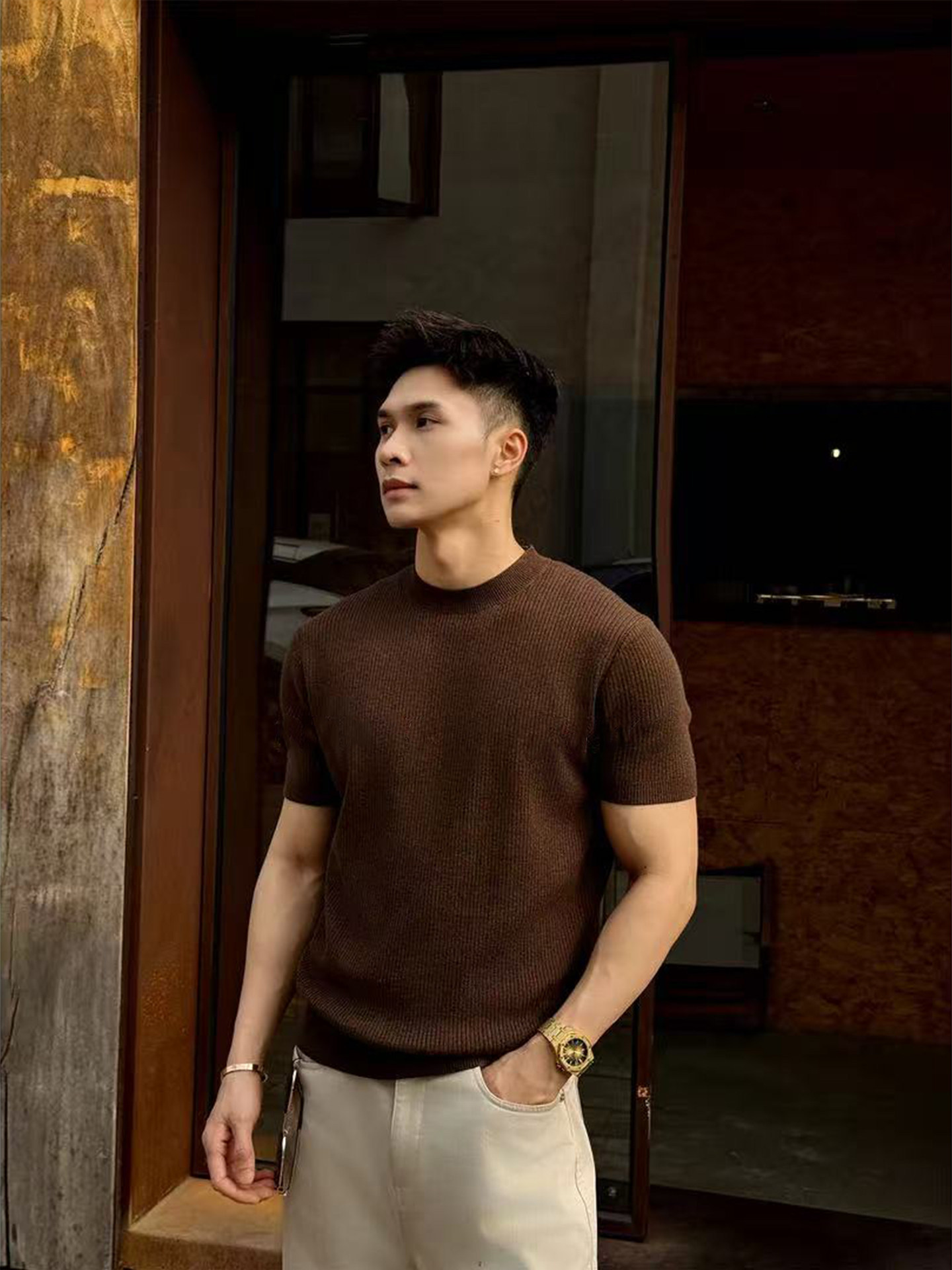 Mens Knitted T-Shirt
