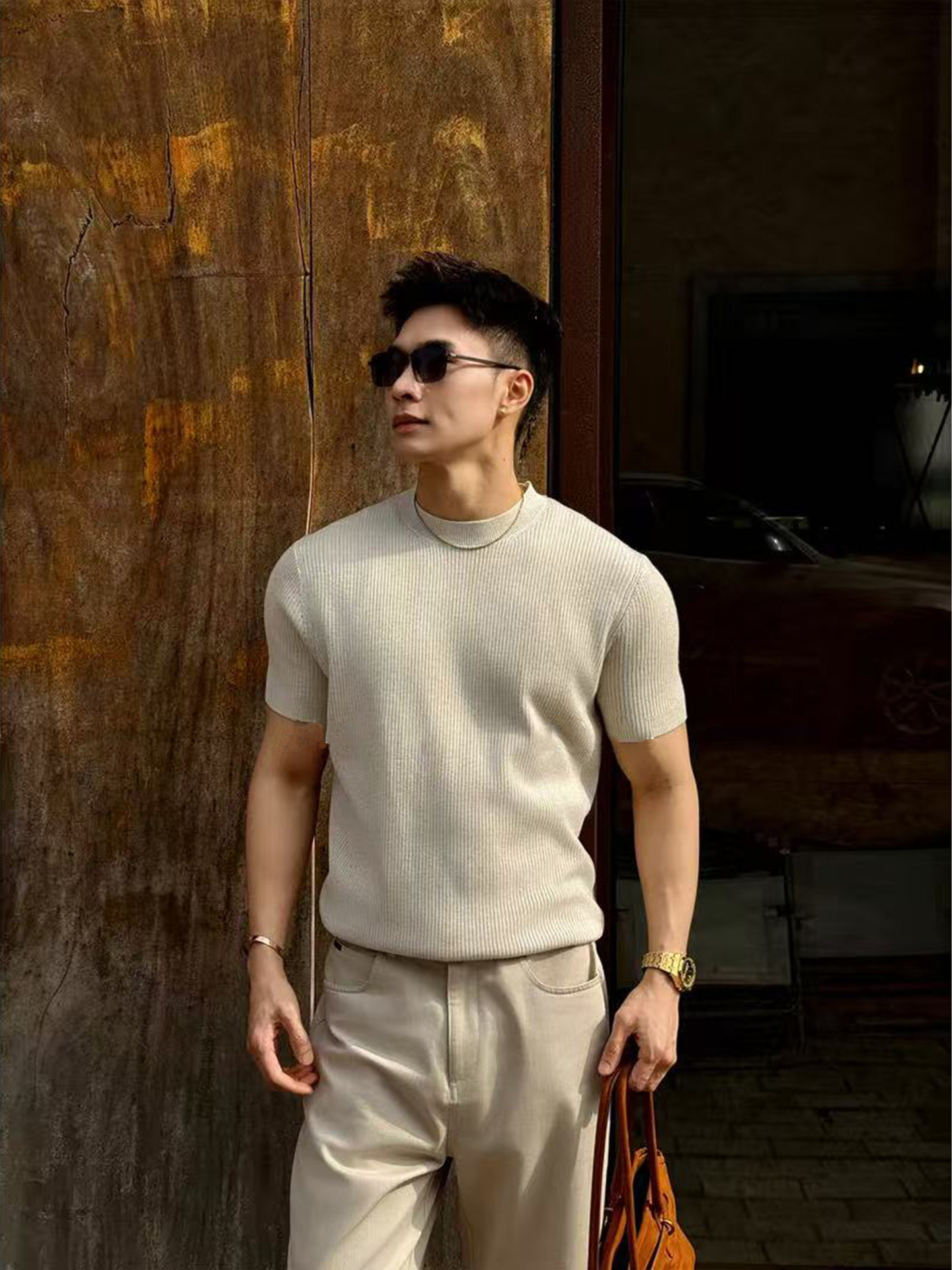 Mens Knitted T-Shirt