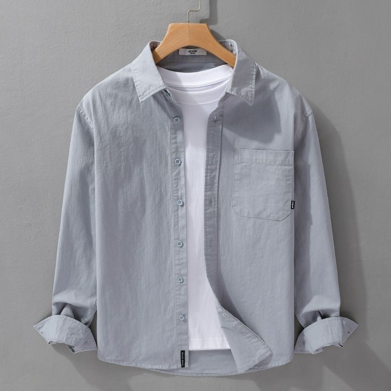 Mens Trendy Minimalist Japanese-style Loose-fit Shirt