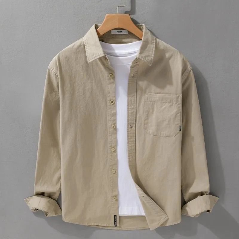 Mens Trendy Minimalist Japanese-style Loose-fit Shirt