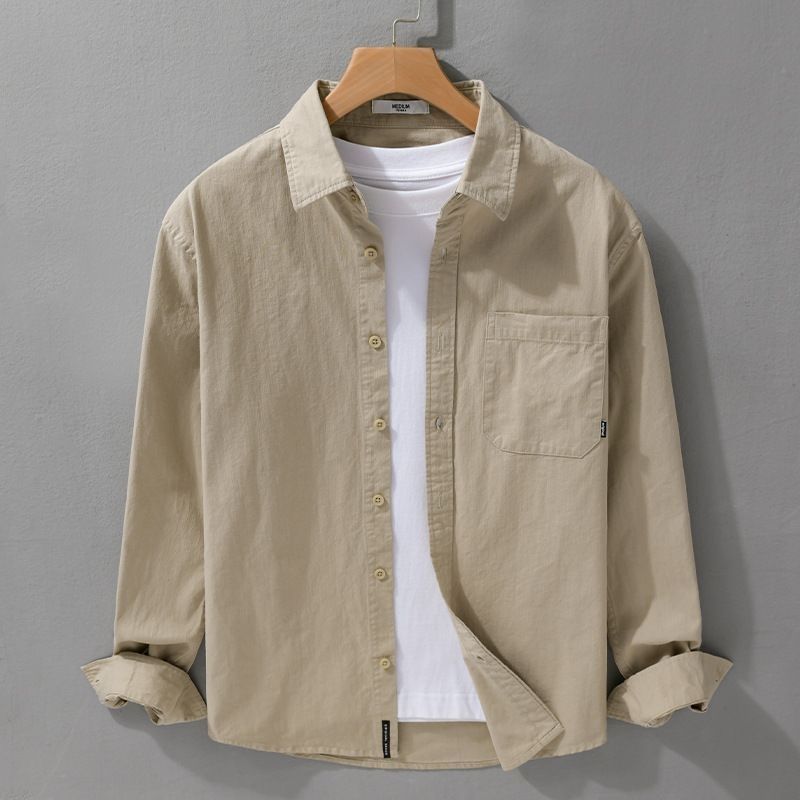 Mens Trendy Minimalist Japanese-style Loose-fit Shirt