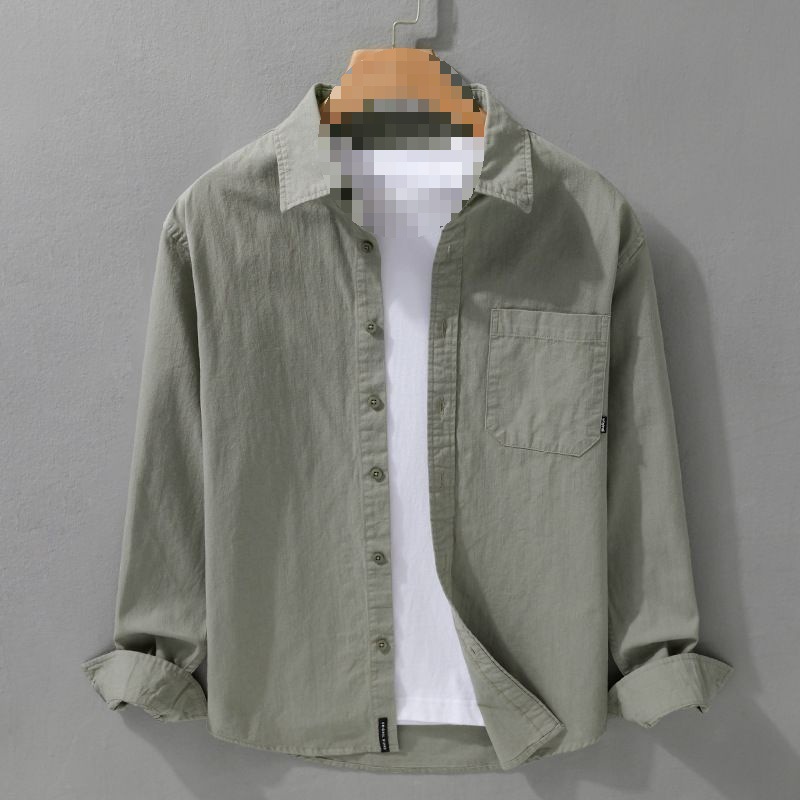 Mens Trendy Minimalist Japanese-style Loose-fit Shirt