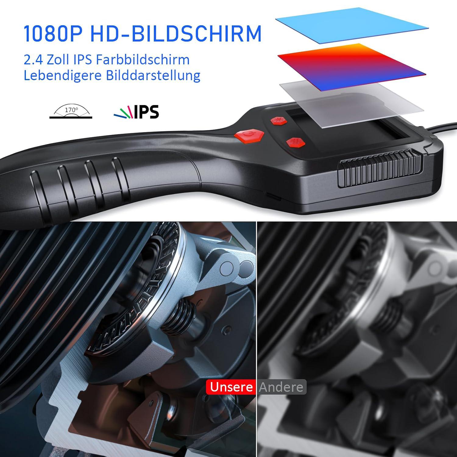 HD Dual-Lens Waterproof Endoscope