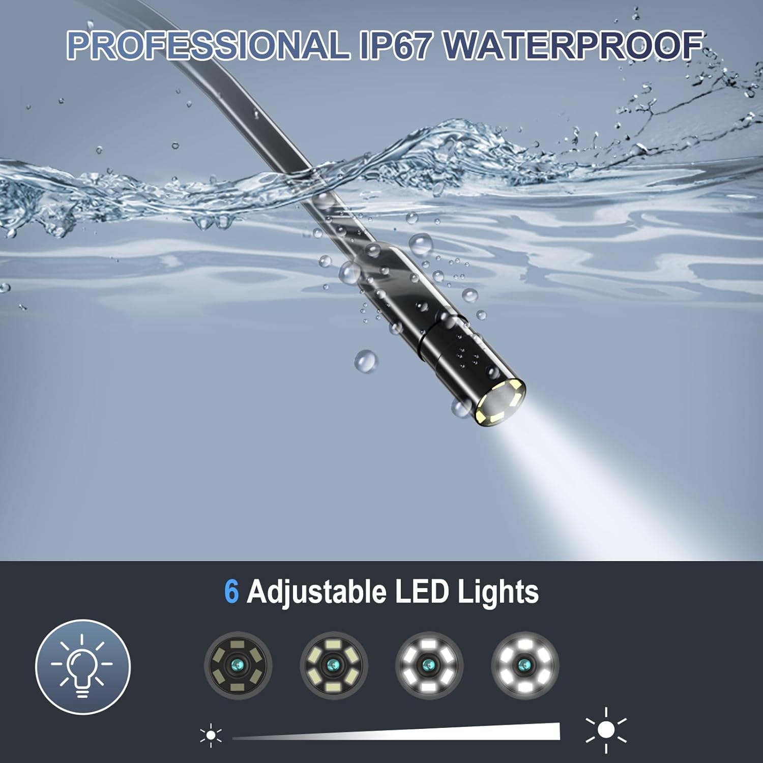 HD Dual-Lens Waterproof Endoscope