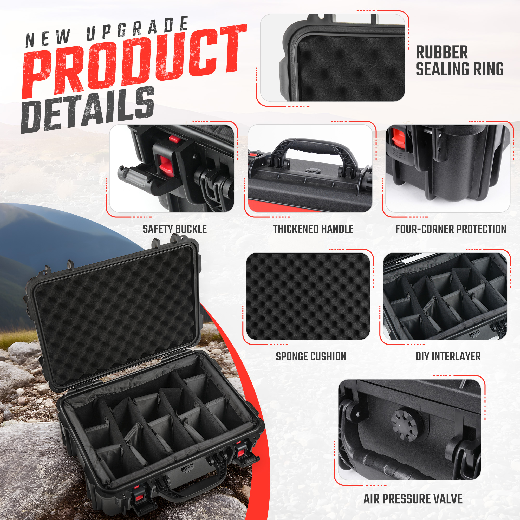 Professional Equipment Case With Adjustable Dividers