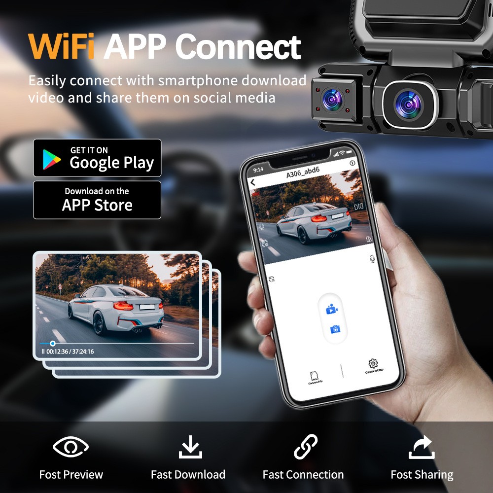 5G WiFi Dash Cam 4 Channel