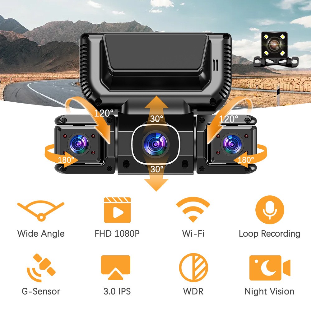 5G WiFi Dash Cam 4 Channel