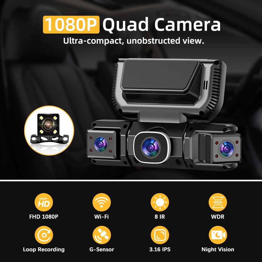 5G WiFi Dash Cam 4 Channel